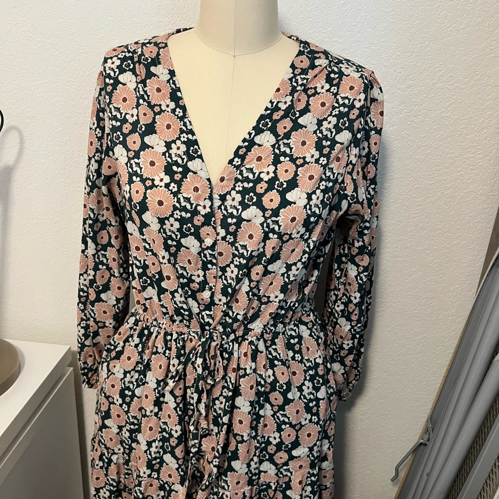 Trovata Dark Green Floral Dress